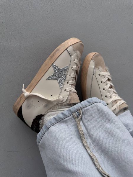 Golden Goose Superstar White / Silver / Brown Sparkles Fur 1476 фото