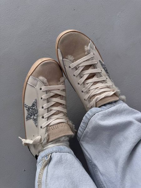 Golden Goose Superstar White / Silver / Brown Sparkles Fur 1476 фото