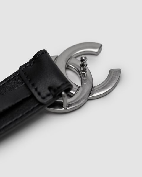 Chanel Leather Belt Black/Silver 66147 фото