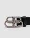 Balenciaga Thin Belt in Black Calfskin and Aged-Silver Buckle 66153 фото 1