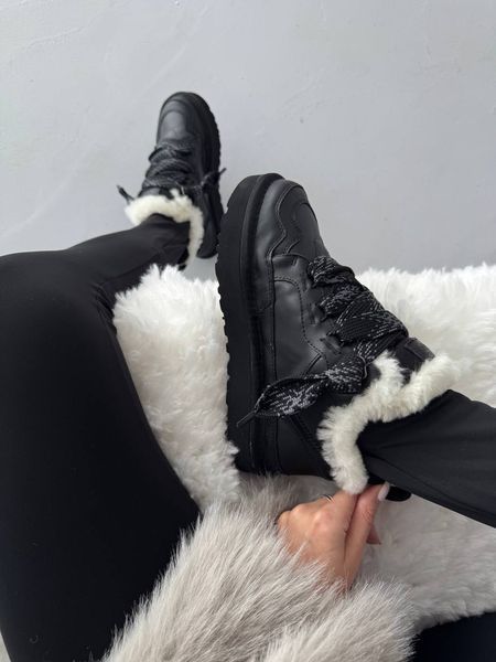 UGG Lowmel Sneakers Black Leather  1464 фото