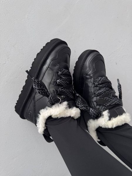 UGG Lowmel Sneakers Black Leather  1464 фото