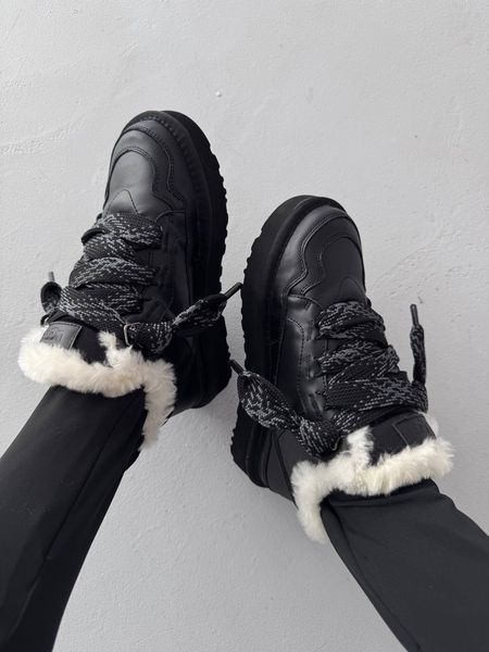 UGG Lowmel Sneakers Black Leather  1464 фото