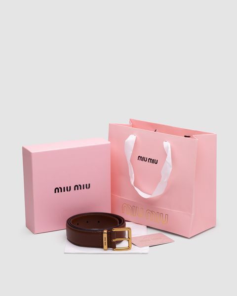 Miu Miu Leather Belt Brown  m231354 фото