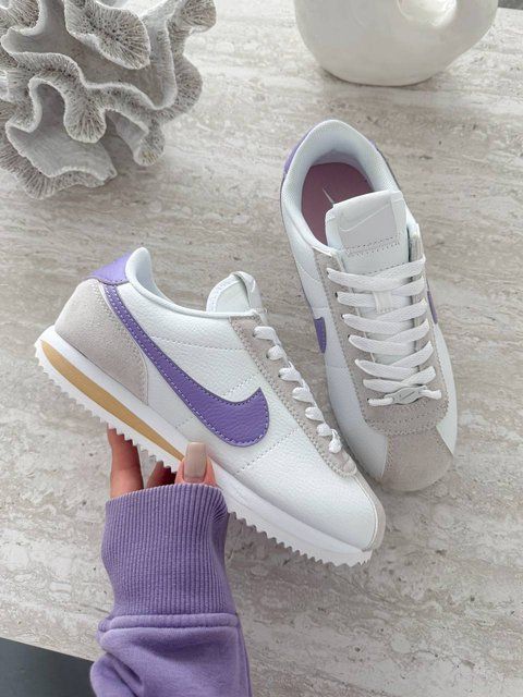 Nike Cortez White/Violet  #DNK201 фото