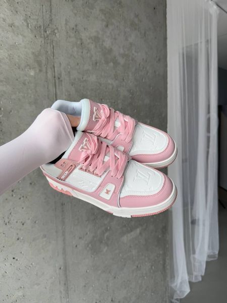 Louis Vuitton Trainer Sneaker White / Pink R035 фото