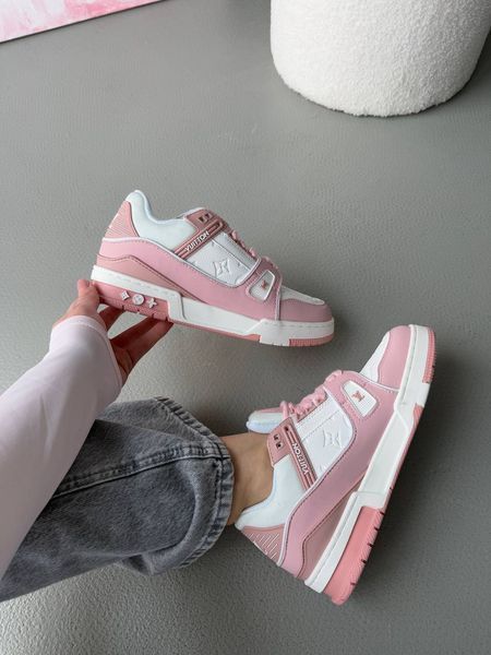 Louis Vuitton Trainer Sneaker White / Pink R035 фото