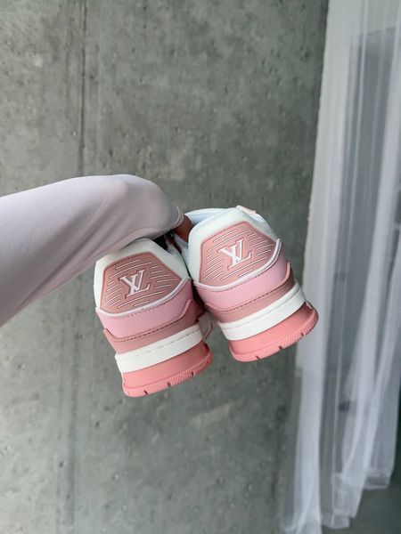 Louis Vuitton Trainer Sneaker White / Pink R035 фото